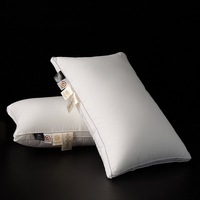 Oreiller de cou en duvet de canard et de plumes de luxe 5 étoiles avec motifs solides et végétaux, housse 100% coton pour hôtel et usage domestique