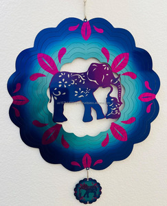 12 in 3D Elephant <b>Wind</b> <b>Spinners</b> Hanging Stainless Steel <b>Garden</b> <b>Wind</b> <b>Spinner</b> <b>Garden</b> Decoration <b>Wind</b> Sculpture for Indoor Outdoor - Product Image 5