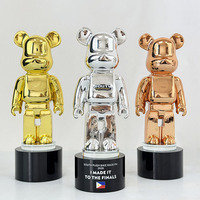 Trofeo de Resina Personalizado de Oso Violento en Oro, Plata y Cobre, Modelo MH-J0518, Regalos de Arte Popular