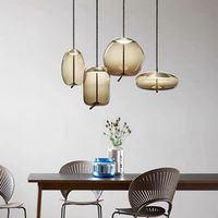 Luminaire suspendu en verre gris nordique moderne avec corde en jute, lampe suspendue minimaliste pour salle à manger, bar, café