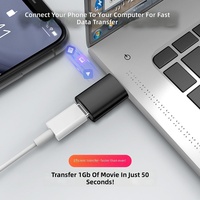 Adaptateur OTG USB 3.0 Type-C OEM d'usine, charge rapide PD, en alliage d'aluminium, pour ordinateur portable, téléphone portable, tablette, vente en gros, logo personnalisé