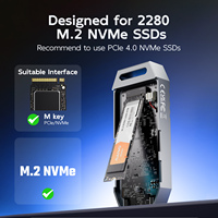 MAIWO M.2 NVMe ke USB4.0 Type-C Enclosure M.2 M-Key SSD Casing Eksternal 80Gbps Mendukung 2280 NVME SSD untuk Laptop PC Ponsel