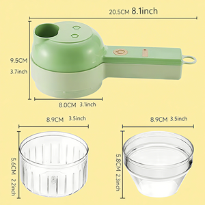 4 1 Coupe-légumes électrique portable Hachoir rechargeable pour poivre, ail, oignon, acier inoxydable Matériau plastique - Product Image 5