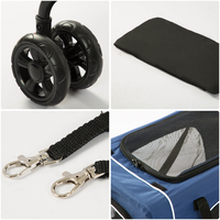 Poussette pour chien double Utopian 3 en 1, poussette de luxe à 4 roues pour animaux de compagnie, chat, chien de grande ou petite taille