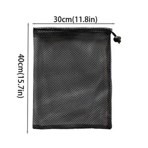 Sac en tissu maillé de grande taille 30x40cm, sac en maille de nylon personnalisable, pochette réutilisable, à utiliser pour le tennis, le basketball, les équipements sportifs - Product Image 2