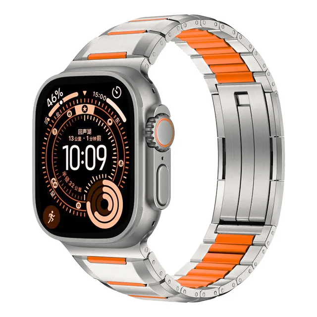 Win-Win Modern Stylish Stainless Steel Lightweight Silicone Smartwatch Straps Compatible with Apple Watch Ultra 3 49mm