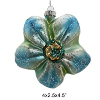 Pendentif en verre en forme de fleur de champignon, ornements de Noël faits à la main, floqué personnalisé, sequins, décoration suspendue de jardin de haute qualité