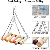 Ensemble de jouets pour oiseaux, jouet à mâcher pour perroquet, couleur naturelle, combo anti-ennui T009