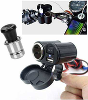 Accessoires pour moto, chargeur USB étanche avec prise allume-cigare, montage sur guidon pour téléphones