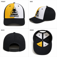 Casquette de baseball personnalisée avec logo tricolore, brodée, en coton, 6 panneaux, visière incurvée réglable, streetwear, vente en gros, OEM, faible MOQ