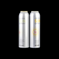 Bouteille en aluminium aérosol de forme personnalisée avec pulvérisateur à pompe, revêtement de qualité alimentaire, capacité de 115-281 ml, modèle 45H200 pour les soins personnels