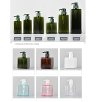 Vente en gros de flacon à pompe carré en plastique PET pour shampoing et lotion 100ml 250ml 450ml Tailles pour savon liquide et lavage des mains