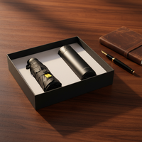 Set Hadiah Bisnis Mewah Cangkir Terisolasi Stainless Steel Payung Logo Kustom Power Bank Kotak Hadiah Premium untuk Tahun Baru Perusahaan