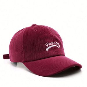 Casquette de baseball en velours côtelé à 6 panneaux avec logo brodé personnalisé en gros - Product Image 2