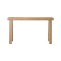 Console moderne en pin massif avec design réglable, montage facile, finition blonde, idéale pour les hôtels, les entrées étroites et les salons