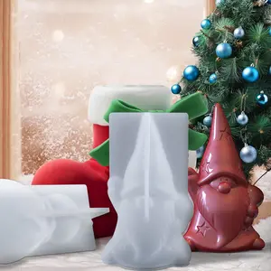 YS 수염 산타 실리콘 양초 금형 크리스마스 트리 눈사람 석고 금형 크리스마스 선물 크리스마스 장식 양초 만들기 도구