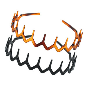 FF2543 vente en gros dent cheveux <span class=keywords><strong>peigne</strong></span> bandeaux unisexe noir en plastique bandeaux antidérapant dents <span class=keywords><strong>peigne</strong></span> bandeaux pour femmes hommes filles - Product Image 1