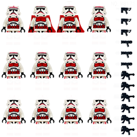 12 figurines de blocs de construction, poupées assemblées, personnages mandaloriens, soldats clones, marionnettes robots, briques de construction jouets