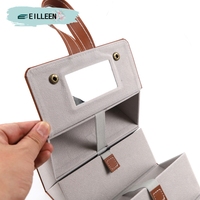 Fourniture directe d'usine Multiple 5 fentes voyage pliable lunettes de soleil organisateur miroir étui à lunettes Storge Box avec Logo personnalisé