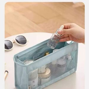 Large-Capacity <b>Travel</b> <b>Cosmetic</b> <b>Bag</b> Custom Polyester Mesh <b>Cosmetic</b> <b>Bag</b> Reusable Portable Fashion Makeup Pouch - Product Image 2