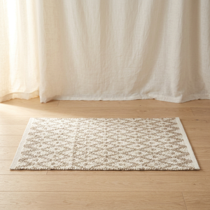 Tapis géométrique scandinave rectangulaire en laine et polyester, tissage plat, poils ras, antidérapant, avec support en caoutchouc, pour salon - Product Image 3