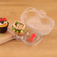 Paquet de 2 boîtes d'emballage transparentes pour cupcakes Récipient en plastique jetable pour muffins et gâteaux pour desserts, bonbons à usage alimentaire