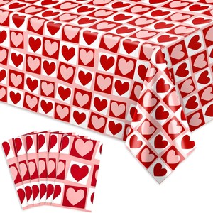 Nappe à motif cœur pour la Saint-Valentin, 137x274 cm, lavable, décorations de mariage - Product Image 1