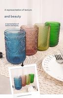 Nouvelle Arrivée Vente en Gros Verre à Jus Gobelet Nordique Transparent Bleu Rose Vert Verre à Vin Gobelet Coloré Ambre