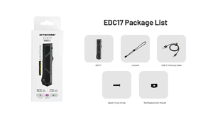 <span class=keywords><strong>ไฟฉาย</strong></span> <span class=keywords><strong>NITECORE</strong></span> EDC17 EDC 1350mW แสงยูวี เลเซอร์สีเขียว ระดับ 1 1500 ลูเมน ชาร์จผ่าน USB-C พร้อมแบตเตอรี่ Li-ion - Product Image 6