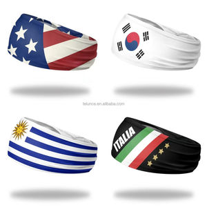 Op maat gemaakte hoofdbanden met vlaggen van de VS, Mexico en het VK.  Aanpasbare, omkeerbare, elastische sport hoofdbanden voor basketbal, voetbal en andere sporten. - Product Image 5