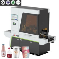 Imprimante jet d'encre NOVIX One Pass pour l'impression UV sur les gobelets en plastique, imprimante numérique pour le côté des gobelets, imprimante numérique à passage unique CMYKW
