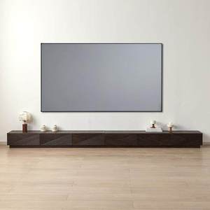 Mobile TV in Legno Scuro di Alta Qualità, Elegante e Durevole, <span class=keywords><strong>Centro</strong></span> di Intrattenimento Contemporaneo con Cassetti Portaoggetti - Product Image 1