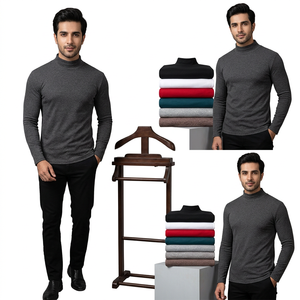 Hot Sale OEM Custom logo <b>Mock</b> <b>Neck</b> Sweatshirt Cotton Long Sleeve Half Turtleneck Pullover Shirts - Product Image 1