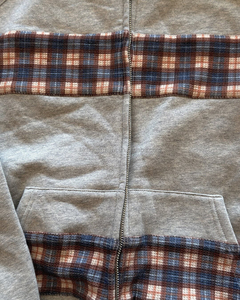 เสื้อฮู้ดดี้ผู้ชายปักลายแบบสั่งทำพิเศษ ผ้าเทอร์รี่คอตตอน 100% ทรงโอเวอร์ไซส์ แต่งผ้าแบบแพทช์เวิร์ค ซิปหน้า แขนยาว สำหรับใส่ลำลองสไตล์สตรีทแวร์ - Product Image 3