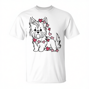 T-shirt personnalisable pour la Saint-Valentin pour les amoureux des chiens, cadeau promotionnel personnalisable pour les propriétaires de Yorkshire Terrier - Product Image 3
