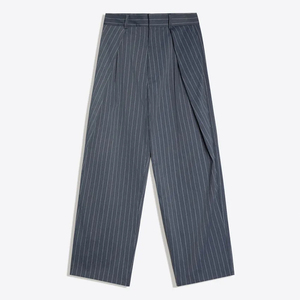 Custom Super Baggy Striped Pleats Trousers With Double <b>Darts</b> Men Pleated Wide Leg Trousers Stripes Casual Woven Pants - Product Image 4