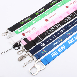 Cordón de correa para el cuello de poliéster Rosa personalizado para impresión por sublimación Logotipo de pantalla de seda - Product Image 5