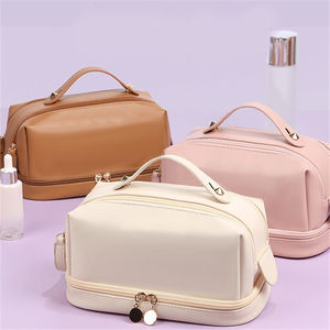 Bolsa de maquillaje cosmético de cuero PU personalizada, bolsa de almacenamiento de cosméticos, neceser de <span class=keywords><strong>viaje</strong></span> impermeable, bolsas de maquillaje - Product Image 1