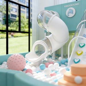 Ensemble de jeu interactif personnalisable pour petits espaces domestiques, avec piscine à balles, filet d'escalade et toboggan combiné, équipement de jeu souple pour salle de jeux intérieure - Product Image 3