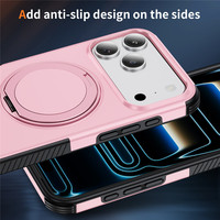 Casing Ponsel Hybrid TPU+PC Penyerap Guncangan untuk iPhone 18 17 16 15 Pro Max 360 °   Dudukan Cincin Magnetik Berputar