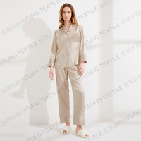 Ensemble de pyjama en satin thermique pour femmes Fung 6001, taille plus, robes de maison, plusieurs couleurs, motif uni, pantalon long jusqu'aux chevilles