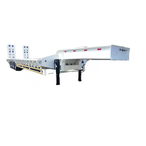 Semirremolque de plataforma baja hidráulico tipo Gooseneck, 3 ejes, 4 ejes, 50 toneladas, 60 toneladas, remolque de camión pesado - Product Image 1