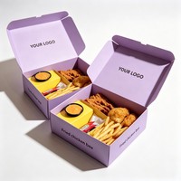 Boîtes alimentaires biodégradables à emporter, frites, poulet frit, nuggets, emballage alimentaire en carton, boîte à hamburger avec sauce