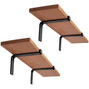 Soportes de estante de pared Soporte de estante flotante rústico de alta resistencia Soportes de metal en <span class=keywords><strong>L</strong></span> <span class=keywords><strong>para</strong></span> estante de estantería abierta DIY Soportes de granja - Product Image 1