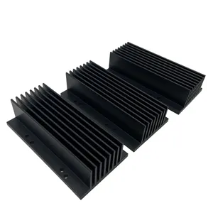 Custom Aluminum Extrusion Profile Extruded 8 Fin Black Anodized Heat Sink Aluminum Heatsink