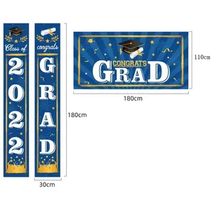2022毕业装饰背景门廊标志横幅欢迎悬挂毕业日家庭派对墙门装饰