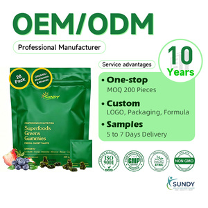 OEM Adult Sugar Free Super Greens <strong>Gummies</strong> Superfood <strong>Gummy</strong> <strong>Bears</strong> with Spirulina Chlorella Fiber Prebiotics Adaptogen Supplement - Product Image 1
