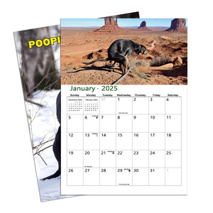 Calendrier mural A4 2026 personnalisé, calendrier de l'avent pour la maison avec chiens qui font pipi, calendrier personnalisé imprimé en spirale coloré - Product Image 1