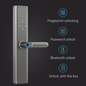 Serrure <span class=keywords><strong>de</strong></span> porte intelligente en aluminium, déverrouillage par empreinte digitale, mot <span class=keywords><strong>de</strong></span> <span class=keywords><strong>passe</strong></span>, carte IC, clé, stockage cloud, Wi-Fi, application Tuya, sécurité <span class=keywords><strong>de</strong></span> niveau C - Product Image 4