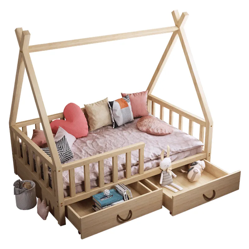 Luifel Frame Bed Voor Peuter Montessori Vloer Bed Kids Houten Luifel Bedden